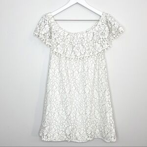 𝅺lily Rose Off The Shoulder Ruffle Pom Pom Dress Size Medium